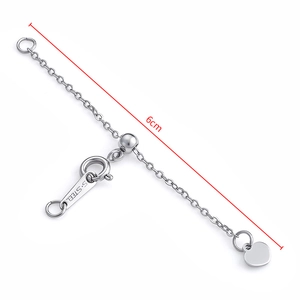 6cm roestvrijstalen verlengketting met hartvormige hanger en verstelbare schuifkraal