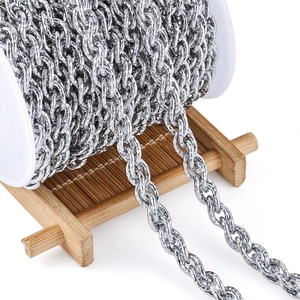 Stainless Steel Twisted Rope Chain DIY Jewelry Making Supplies Double Woven Link Chain For Necklaces Accessories
