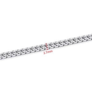 2.7mm silver stainless steel wheat chain necklace jewelry making material