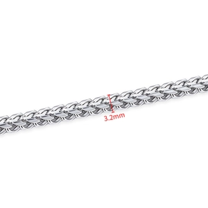 Λεπτομερής λήψη αλυσίδας franco 3,2 mm από ανοξείδωτο ατσάλι με γυαλισμένους κρίκους