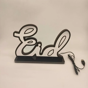 LED Eid tunnel light infinity mirror with creative neon letter design and USB power cable