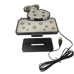 LED infinity tunnel night light with sheep and star design and USB powered base