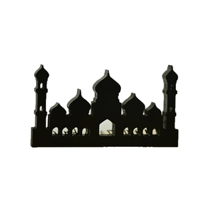 Black silhouette acrylic Muslim moon castle tabletop ornament for festive home decoration