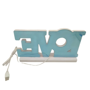 Blue LED ONE letter tunnel light with mirror effect and USB cable for home decor