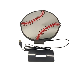 Creative baseball LED jersey lamp with 3D infinity mirror effect and USB base power