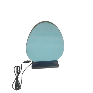 Lampada tunnel a LED blu a forma di uovo con base nera e cavo USB per decoro festivo