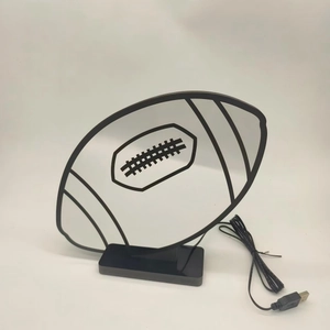 3D illusion American football night light with black base and USB cable for room decor