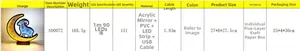 Detailed specification sheet for LED moon tunnel lamp with technical data and dimensions