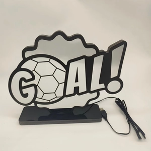 GOAL letter neon light with soccer pattern and USB powered black base for home decor