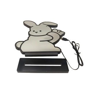 Creative rabbit infinity mirror night light with USB power base and acrylic design