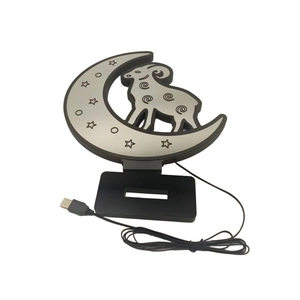 Creative moon and sheep LED tunnel light with 3D infinity mirror effect and USB cable