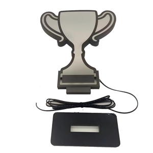 Creative LED jersey trophy neon light with acrylic panel and black base for home decor