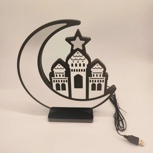 LED moon mosque tunnel lamp for Ramadan Eid decorations with black USB cable