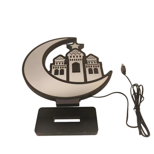LED Tunnel Moon Lamp with Mosque Silhouette for Muslim Ramadan Festive Decor and Gifting