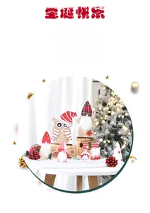 Close-up of wooden Christmas ornaments featuring plush gnomes and felt owl decor