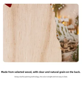 Macro detail of the natural wood grain texture on a handcrafted LED Christmas ornament