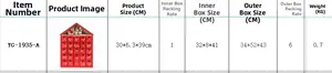 Tableau de spécifications de taille pour le calendrier de l'Avent maison en bois