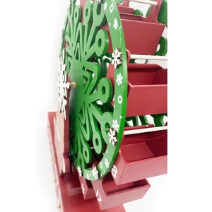 Wooden Christmas Ferris wheel advent calendar with red numbered drawers for holiday decor