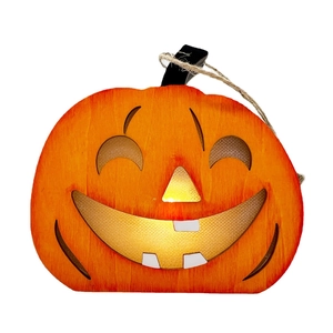 Halloween Holz LED Licht Kürbis Totenkopf Hängeornament Für Festliche Atmosphäre Home Party Dekoration