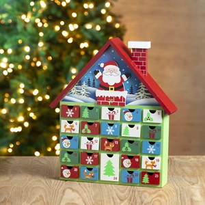 Christmas Wooden Advent Calendar House With Drawers Festive Countdown Tabletop Ornament For Holiday Home Decor Kids Gift