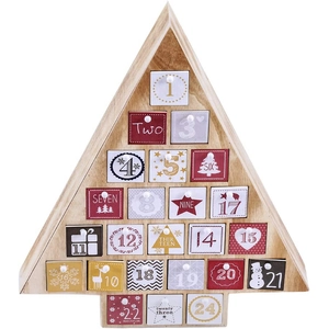 Triangle wooden Christmas advent calendar tree with 24 numbered drawers for treats