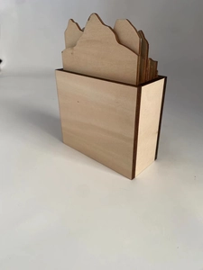Miniature mountain wooden landscape coaster set with matching rectangular storage box