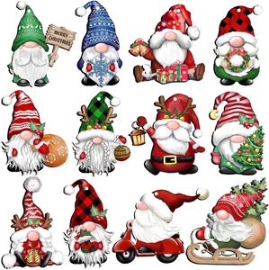 Lot de 12 nains de Noël festifs en rouge et vert pour la décoration de vacances