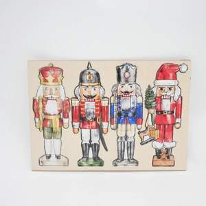 Wooden Christmas Nutcracker Soldier Hanging Ornaments Painted Soldier Figurines For Christmas Tree Decor Home Party Festive Holiday Decoration