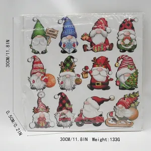 Lot de 12 ornements suspendus de gnome de Noël pour la décoration de fête et de maison