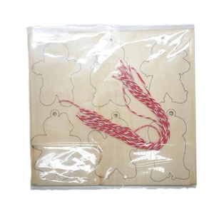 Kit de décorations de Noël en bois bonhomme de pain d'épices avec ficelle rouge