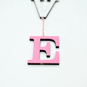 Pink wooden Ferris wheel letter E hanging decoration for romantic wedding home decor