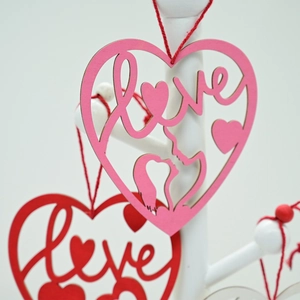 Romantic Ferris wheel heart wood ornaments with Love letters for wedding decor