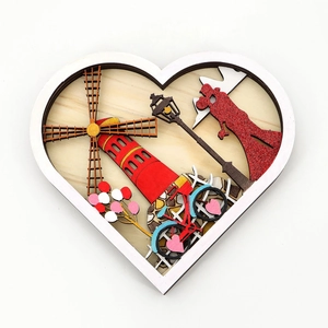 Detailed laser-cut 3D wooden Ferris wheel decor with romantic couple silhouette