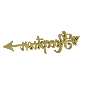 Modern matte gold arrow and letter metal tabletop ornament for wedding home decor