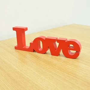 3D red Love wooden letter sign ornament for Valentine's home and wedding decor