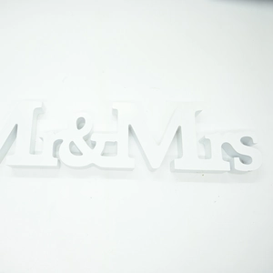 White wooden Mr & Mrs free standing wedding table centerpiece and home decor sign