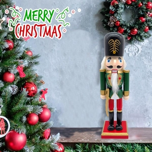 Classic 25.5cm wooden nutcracker soldier ornament in a festive Christmas home setting