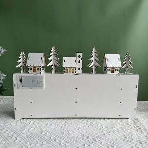 Rear view of wooden advent calendar showing battery compartment and LED light base
