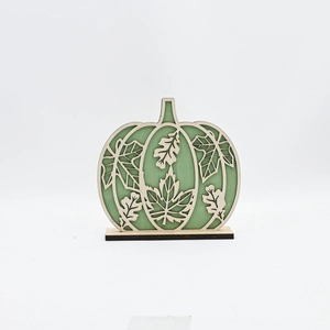 Hollow-out pumpkin wooden ornament for autumn harvest and Thanksgiving table decoration
