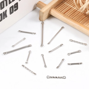 Polished and twisted stainless steel jewelry connectors for DIY earrings making