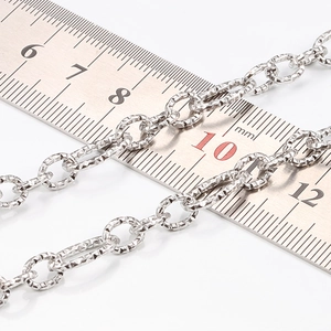 Polished silver stainless steel O-chain necklace with diamond-cut oval links and 10mm size