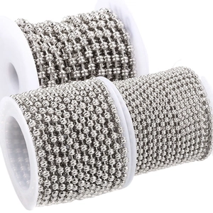 Rolls of silver stainless steel ball chains for DIY jewelry making and necklaces