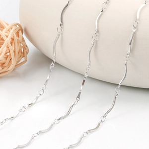 1mm x 15.5mm Stainless Steel Curved Tube Chain Minimalist Punk Style DIY Jewelry Findings For Necklaces Bracelets Making