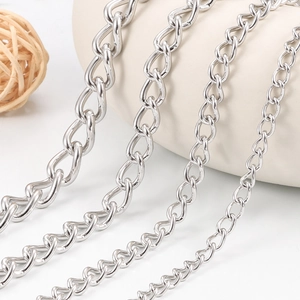 Chaîne Gourmette en Acier Inoxydable Poli pour Bijoux DIY Chaîne à Maillons Torsadés pour Colliers Bracelets