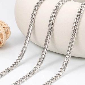 Minimalistische silberne Edelstahl-Panzerkette für Halsketten und Armbänder