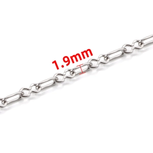 Collana a catena minimalista in acciaio inossidabile da 1,9 mm con finitura lucida