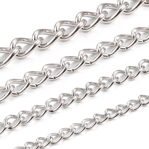 Chaînes torsadées en acier inoxydable poli en quatre tailles pour bijoux et bricolage