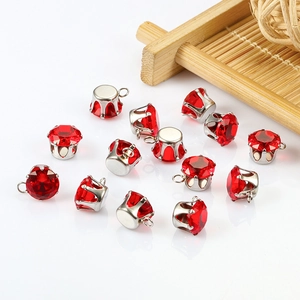 Sparkling red gemstone pendants with silver claw settings for DIY jewelry making