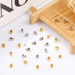DIY stainless steel gold and silver cylindrical jewelry finding beads for bracelet making