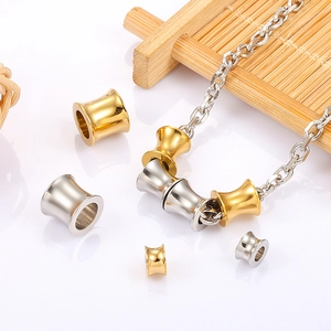 Polished stainless steel 18K gold and silver spacer beads on a delicate chain link